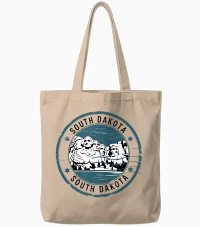 Usa Vintage American Stamps Us State South Dakota Tote Bags - Natural