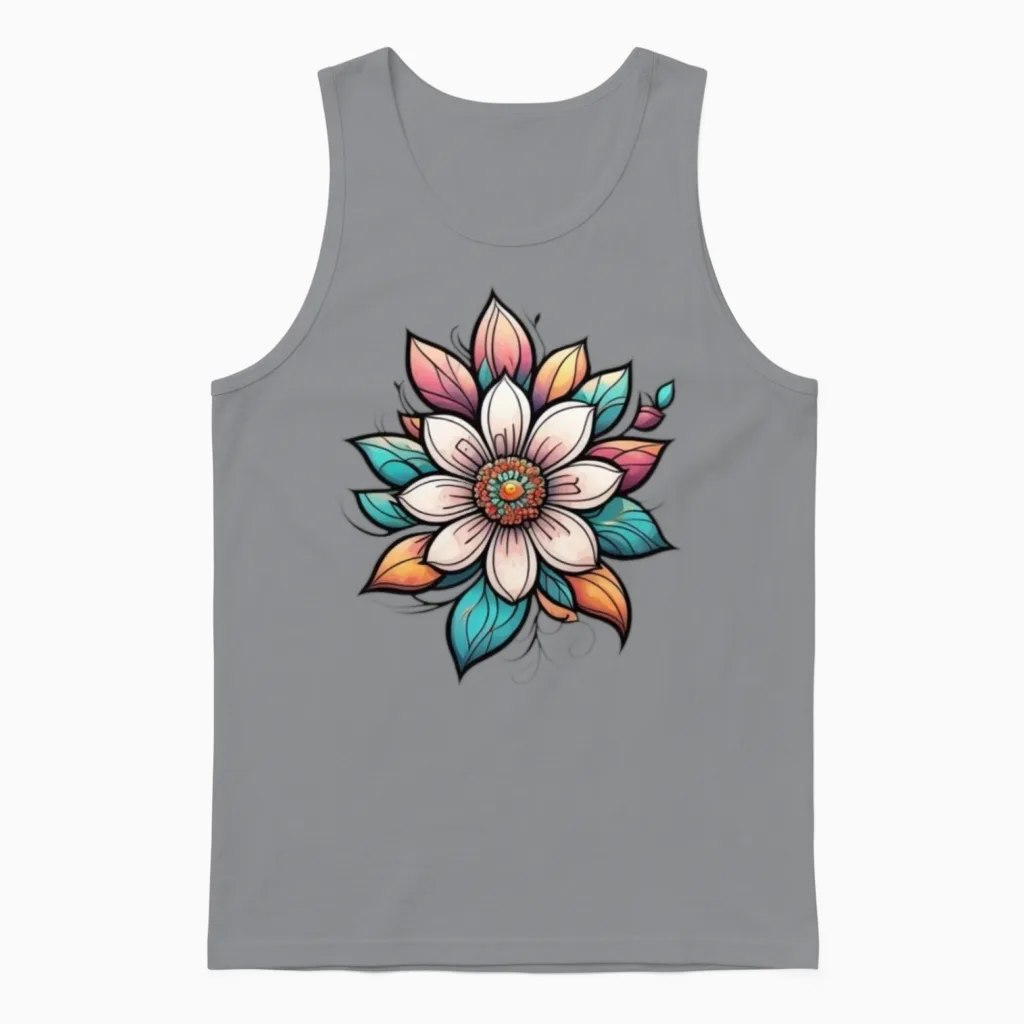 Wild Flower Floral & Botanical Gift Unisex Tank Top in Sport Grey