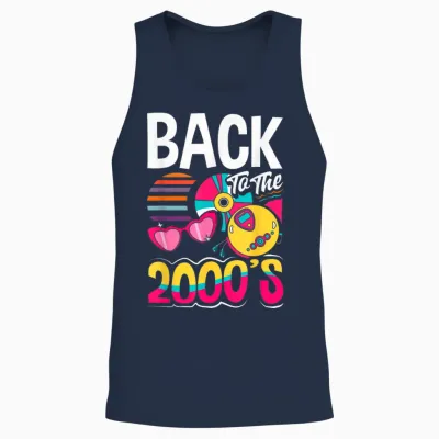 Back to the 2000s Vintage Two Thousand Retro 00s Unisex Tank Top - Navy