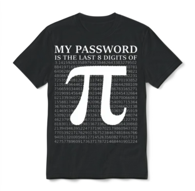 Pi Day My Password Is the Last 8 Digits of Pi Unisex T-Shirt - Black