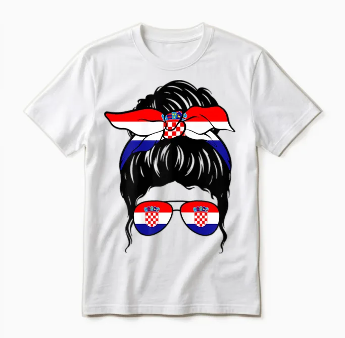Kroatisches Mädchen Kroatien Kroatische Flagge Stolze Kroatische Frau Unisex T-Shirt in White
