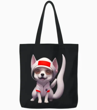 Dog Tote Bags - Black