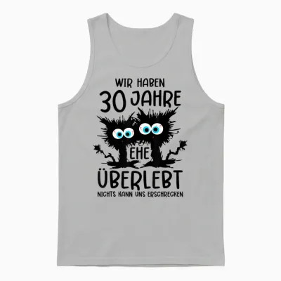 30 Years Married Pearl Wedding Anniversary T-Shirt, Gray Unisex Tank Top - Ash