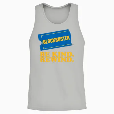 Blockbuster Be Kind Rewind Vintage Ticket Logo Unisex Tank Top - Ash