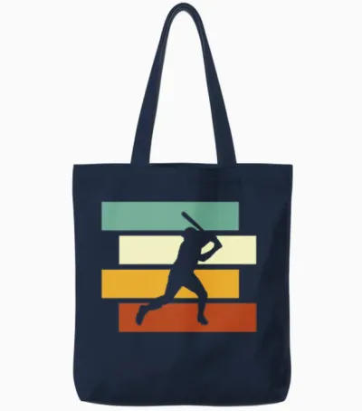 Baseball Retro Tote Bags - Navy