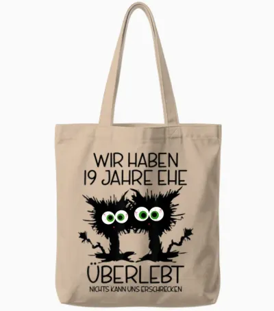 19 Jahre Verheiratet Perlmutthochzeit 19 Hochzeitstag Tote Bags - Natural