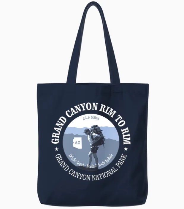 Rim to Rim Trail Hiking & Outdoors Gift Tote Bags in Navy