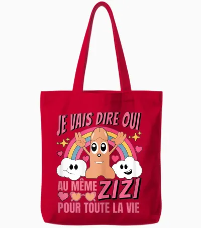 Evjf Same Zizi T-Shirt for the Whole Life Bride to Be T-Shirt, Black, S Tote Bags - Red