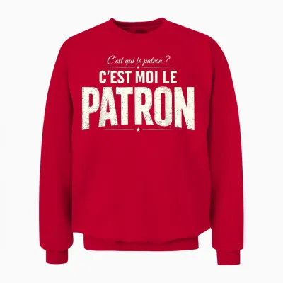 C'est Moi Le Patron Humour Travail Bureau Cadeau Homme Femme Unisex Sweatshirt - Red