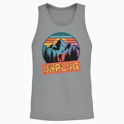 Hiking Hike Mountains Unplug for a Hiker Unisex Tank Top - Sport Grey