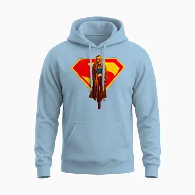 Supergirl 2026 and Logo Unisex Hoodie - Light Blue