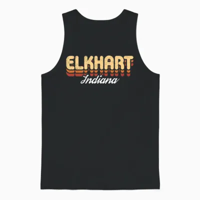 Retro Elkhart Indiana Unisex Tank Top - Black