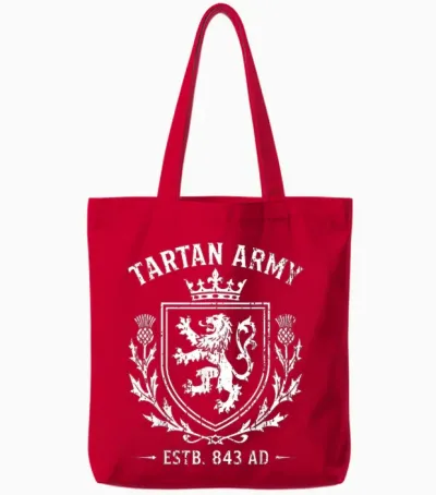 Scotland Tartan Army T Tote Bags - Red