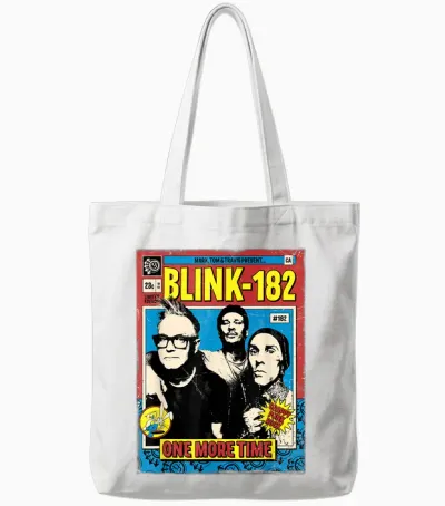 Official Blink-182 One More Time Comic Tote Bags - White