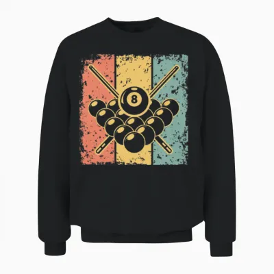 Billiard Retro Unisex Sweatshirt - Black