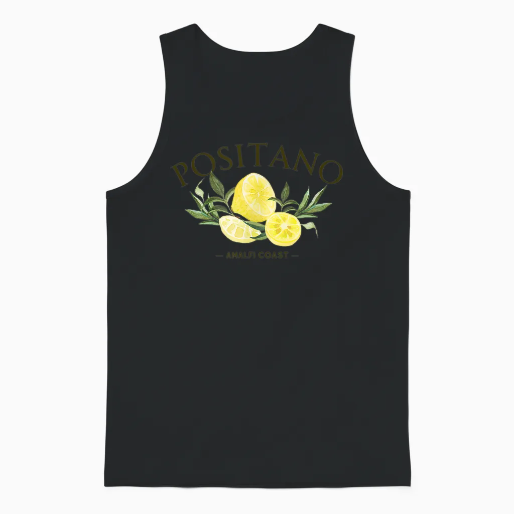 Positano Lemons, Italy - Souvenirs - Amalfi Coast Vibes T-Shirt, White, S Unisex Tank Top in Black