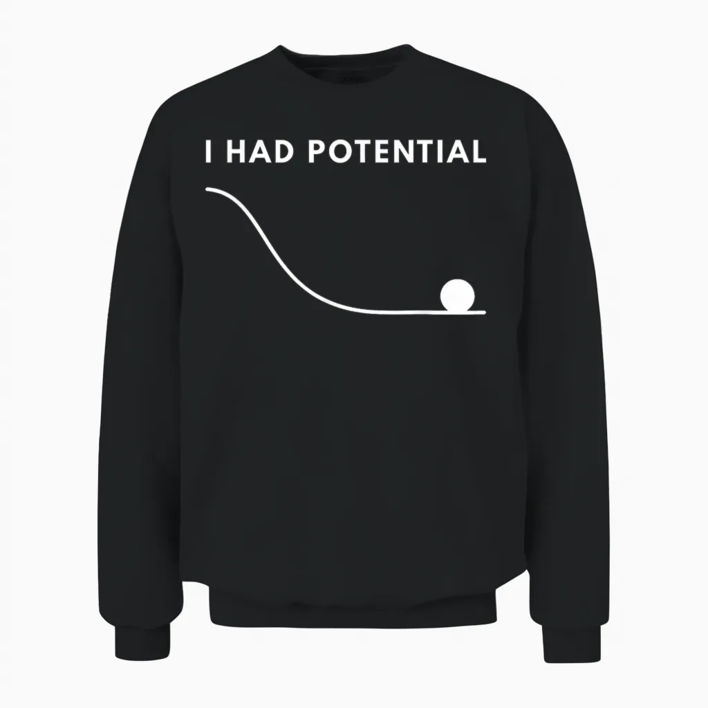 I Had Potential Funny Unisex Sweatshirt in Black