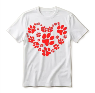 Paws Heart Unisex T-Shirt - White