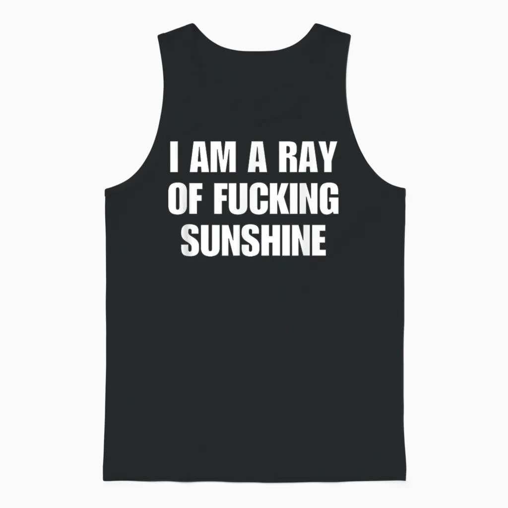 I Am a Ray of Sunshine Y2k Aesthetic Unisex Tank Top in Black