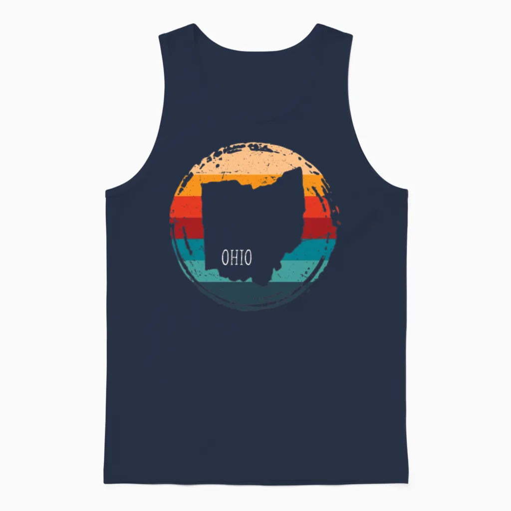 Ohio Usa Staate Patriotic & 4th of July Unisex Tank Top in Navy