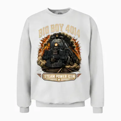 Big Boy 4014 Steam Engine Locomotive Train Vintage Railroad Unisex Sweatshirt - White