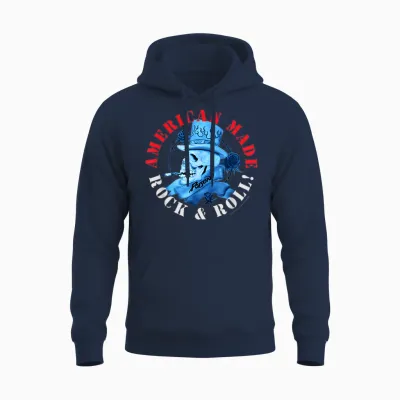 Offizielles Poison American Made Retro Rock & Roll Band Unisex Hoodie - Navy