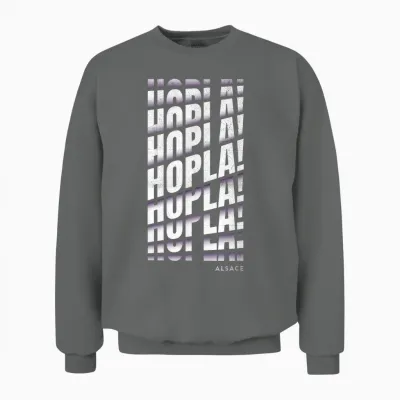 Hopla! Alsatian Vocabulary Gift Idea Alsace Alsatian T-Shirt, Black, S Unisex Sweatshirt - Graphite Heather