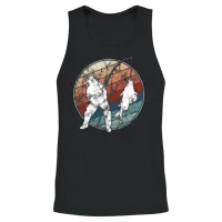 Fishing in Retro Style Unisex Tank Top - Black – 2