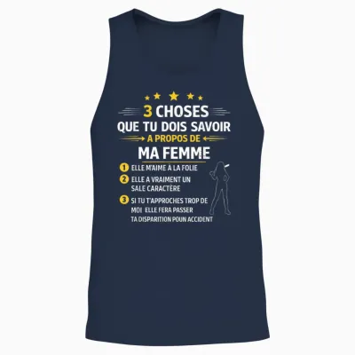 Gift for Husband Lover Boyfriend Humour Couple Unisex Tank Top - Navy