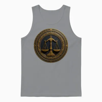 Ornate Scales of Justice Emblem Unisex Tank Top - Sport Grey