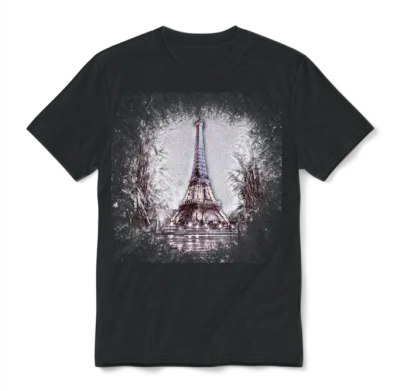 Paris Unisex T-Shirt - Black