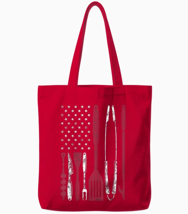 Bbq Smoker Barbecue Chef Smoking Tools Grilling Pit Master Tote Bags in Red