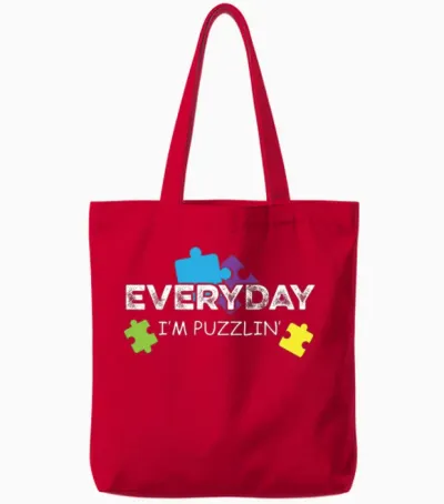 Everyday Puzzlin' Confuse Person Gift Tote Bags - Red