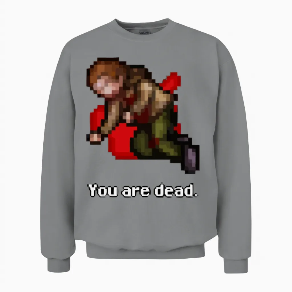 Tibia Merch You Are Dead Unisex Sweatshirt in Sport Grey