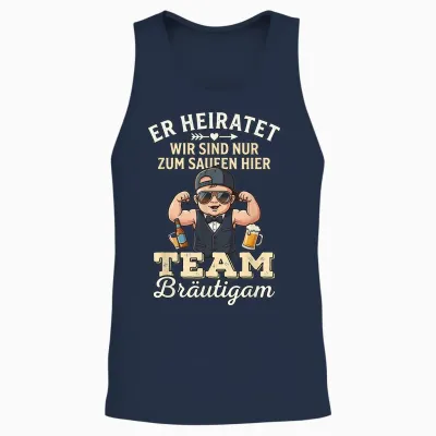 Junggesellenabschied T-Shirt Männer Jga Poltern Polterabend Unisex Tank Top - Navy