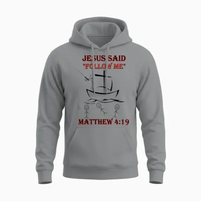 Matthew 4:19 Design Unisex Hoodie - Sport Grey