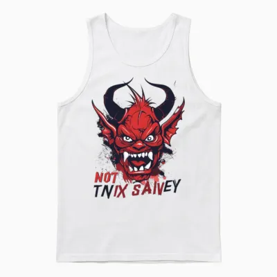 Funny, Not Today, Satan Unisex Tank Top - White