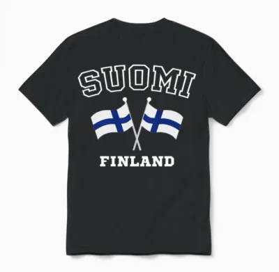 Suomi Finland Unisex T-Shirt - Black