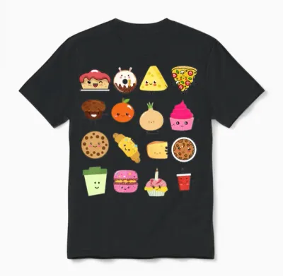 Funny Food Unisex T-Shirt - Black