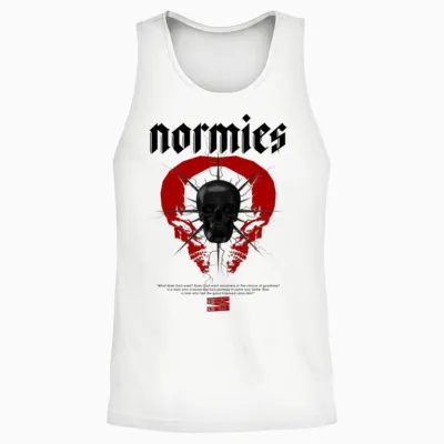 Normies Skull Modern Streetwear Unisex Tank Top - White