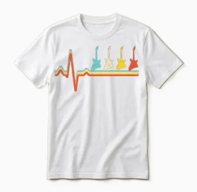 Rock Retro Heartbeat Unisex T-Shirt - White
