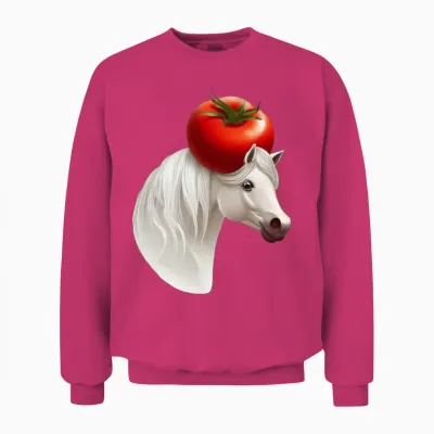 Tomato Head Horse Unisex Sweatshirt - Heliconia