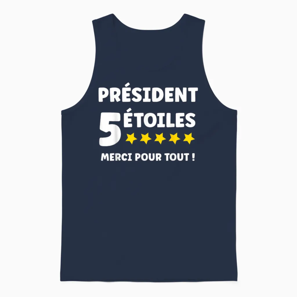 President 5 Star Thank You for All Humor Departure President Unisex Tank Top in Navy