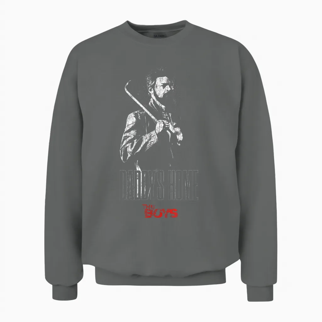 The Boys Daddy's Home Billy Butcher Black & White Tv Show Unisex Sweatshirt in Graphite Heather