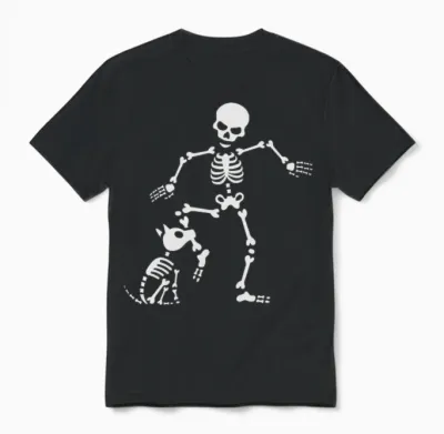 Dog Like Bones Skeleton Unisex T-Shirt - Black