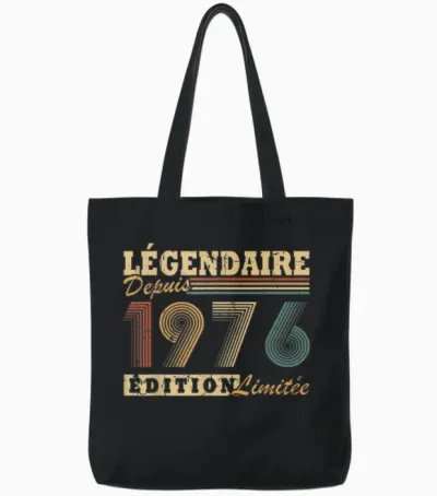 Légendaire Depuis 1976 Vintage Cadeau D'anniversaire 50 Ans Tote Bags - Black