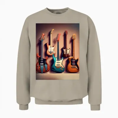 Electric Guitar Collection Cool Electric Guitars Unisex Sweatshirt - Sand