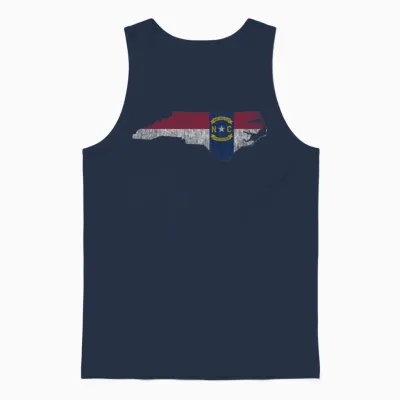 North Carolina Flag Vintage Distressed Unisex Tank Top - Navy