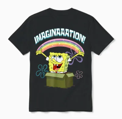 Mademark X Spongebob Squarepants - Spongebob Squarepants Imaginaaation Box Funny Unisex T-Shirt - Black