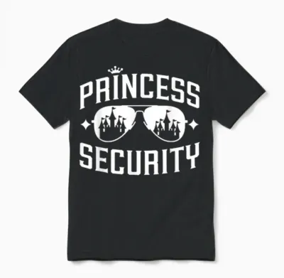Fairy Tale Princess Security Cool Castle Shades Matching Unisex T-Shirt - Black